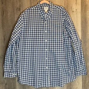 L.L. Bean Navy and White Plaid Men's Shirt. XXL